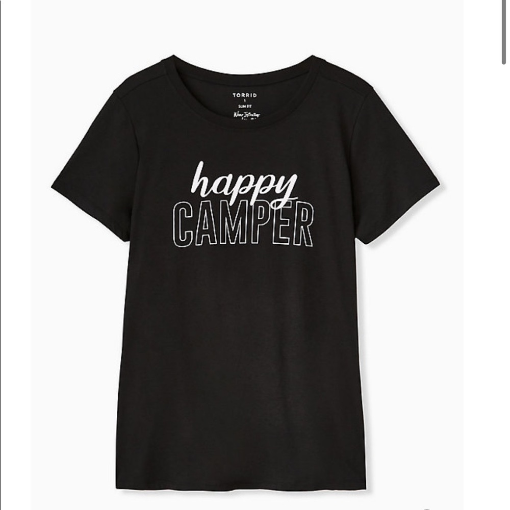 COPY - COPY - HAPPY CAMPER BLACK SLIM FIT CREW TEE